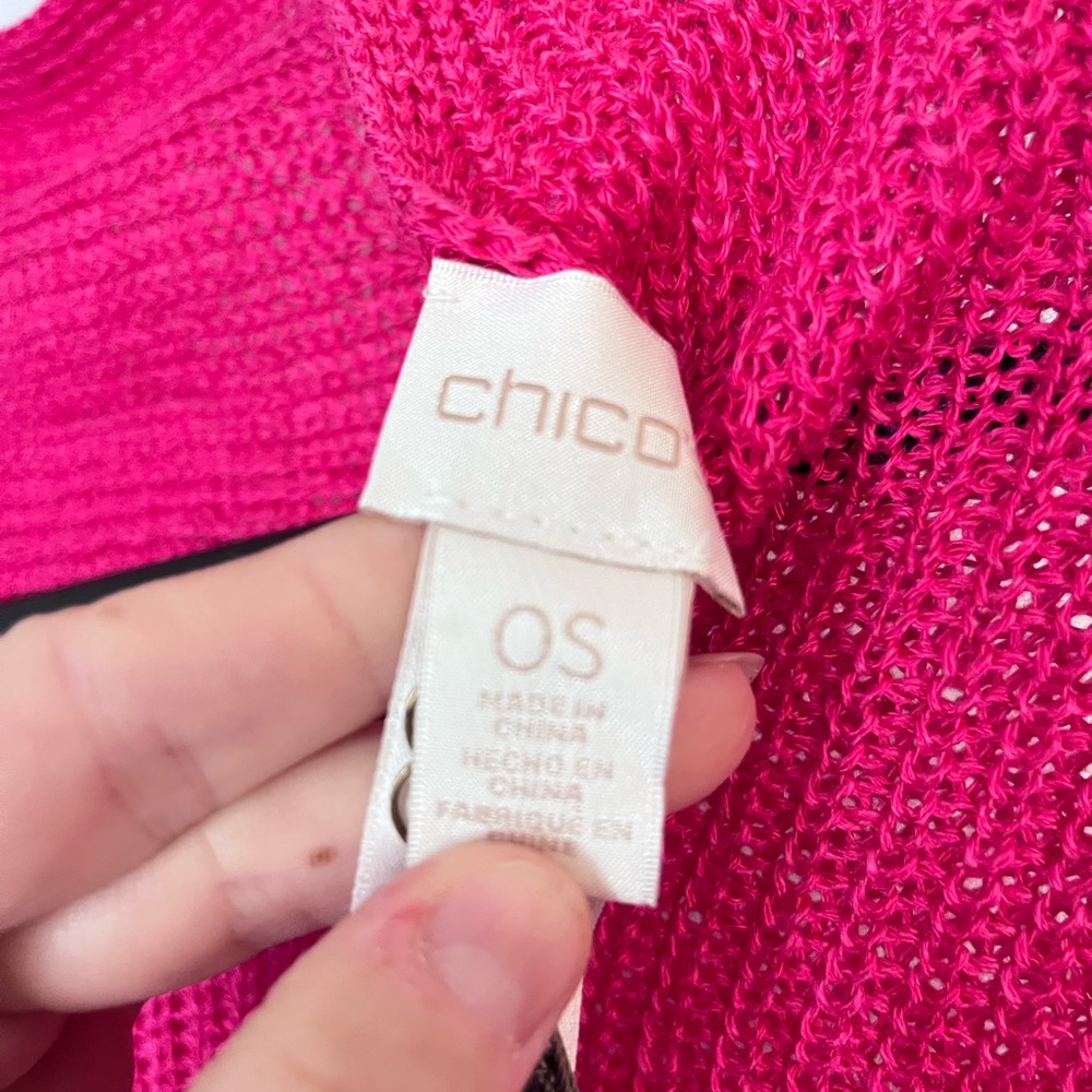 Chico's Fuchsia Poncho Sweater - Picture 3 of 4